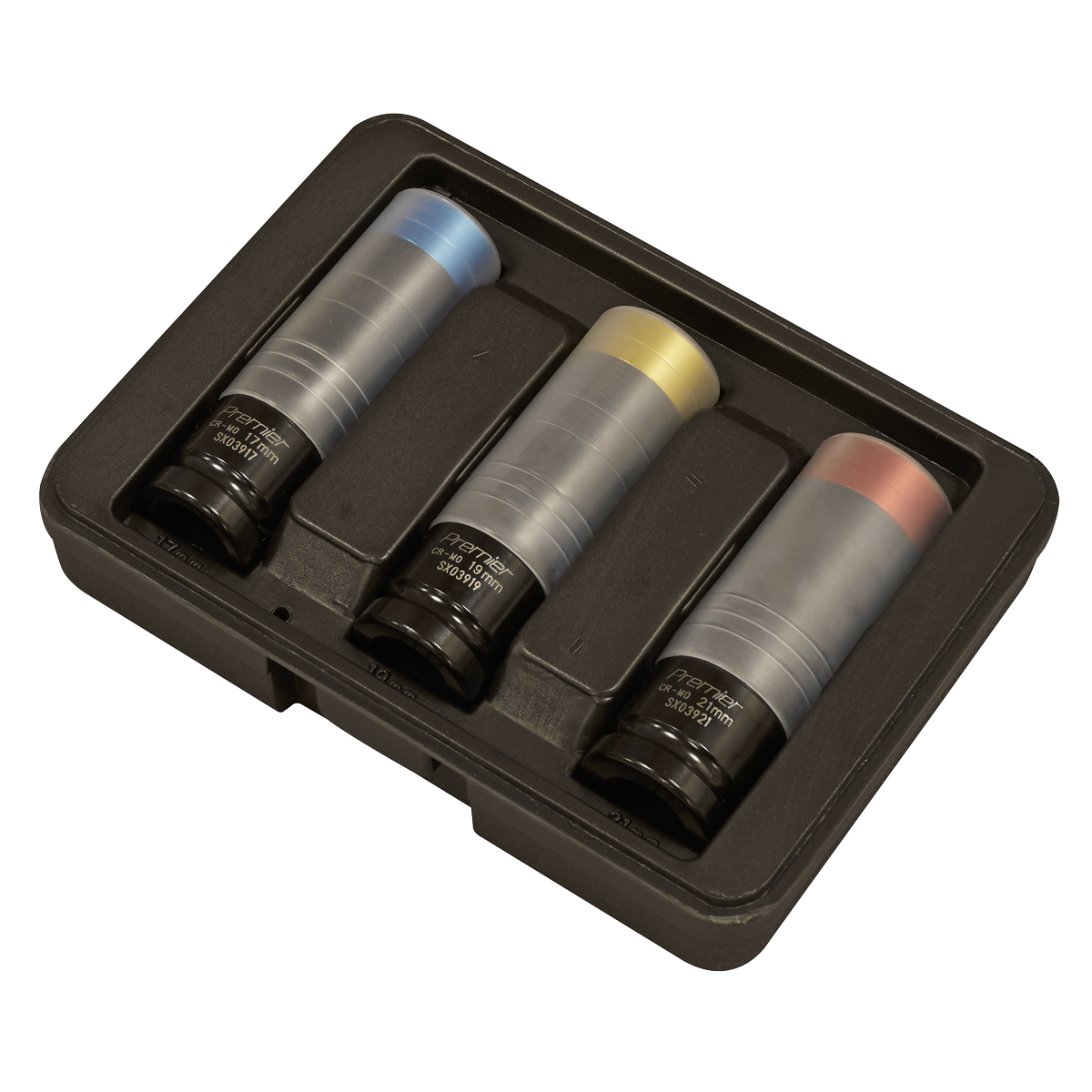 Sealey Premier Alloy Wheel Ultra-Power Impact Socket Set 1/2"Sq Drive 3pc SX039