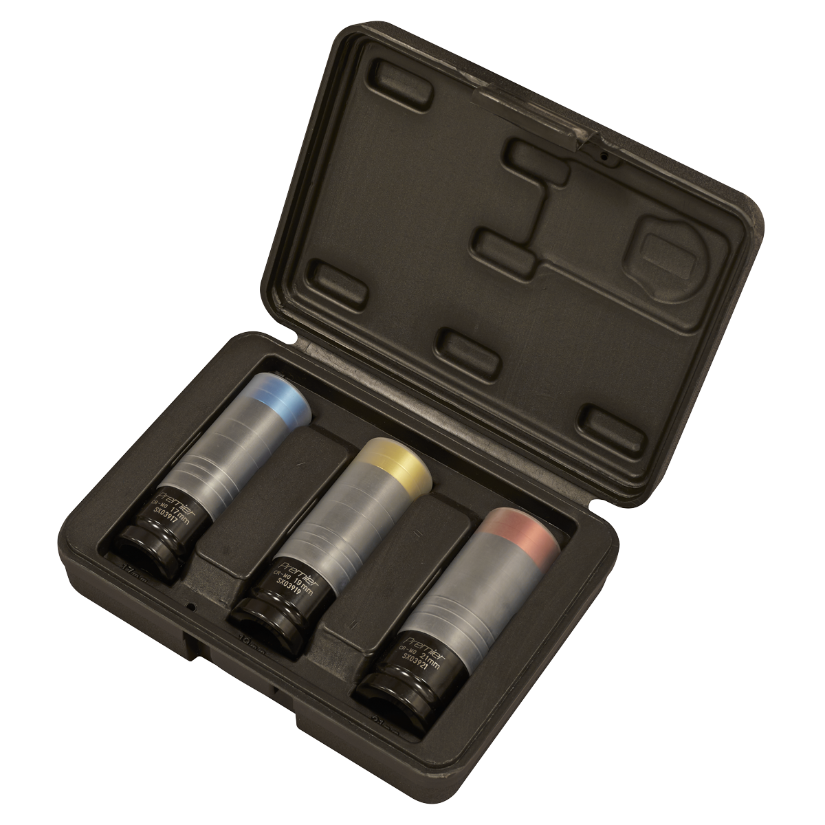 Sealey Premier Alloy Wheel Ultra-Power Impact Socket Set 1/2"Sq Drive 3pc SX039