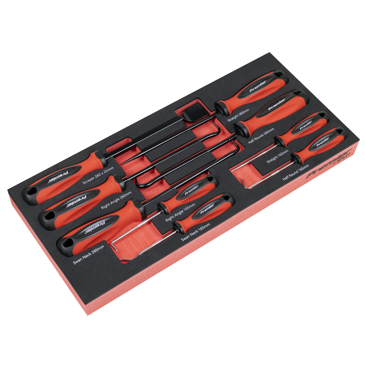 Sealey Premier Scraper & Hook Set with Tool Tray 9pc TBT65