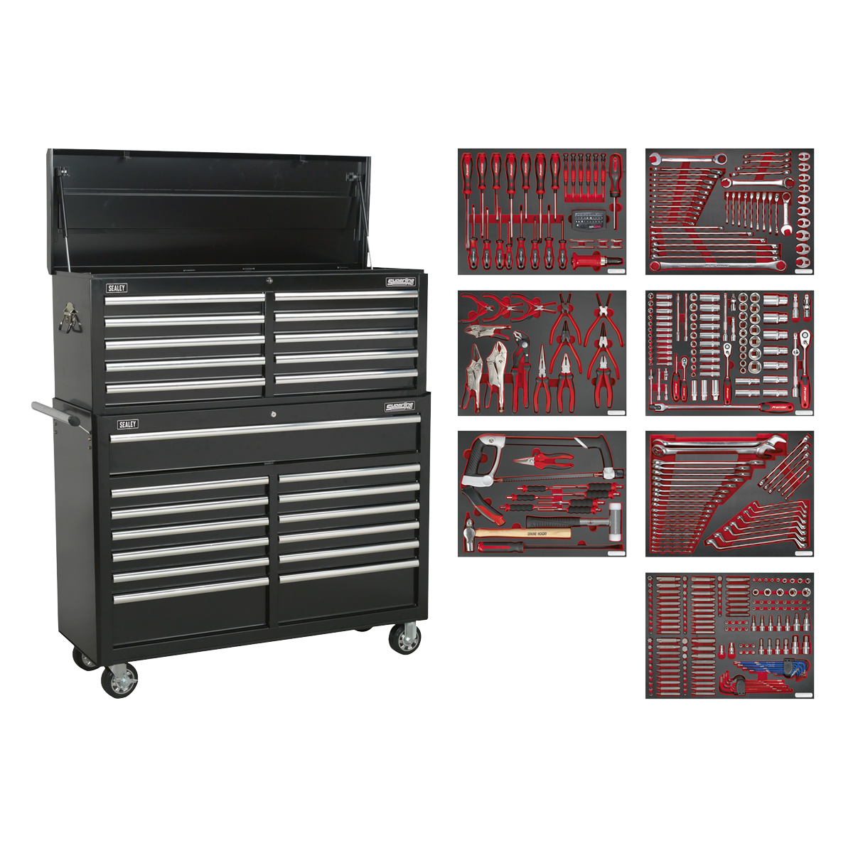 Sealey Superline PRO® Tool Chest Combination 23 Drawer with 446pc Tool Kit - Black TBTPBCOMBO4