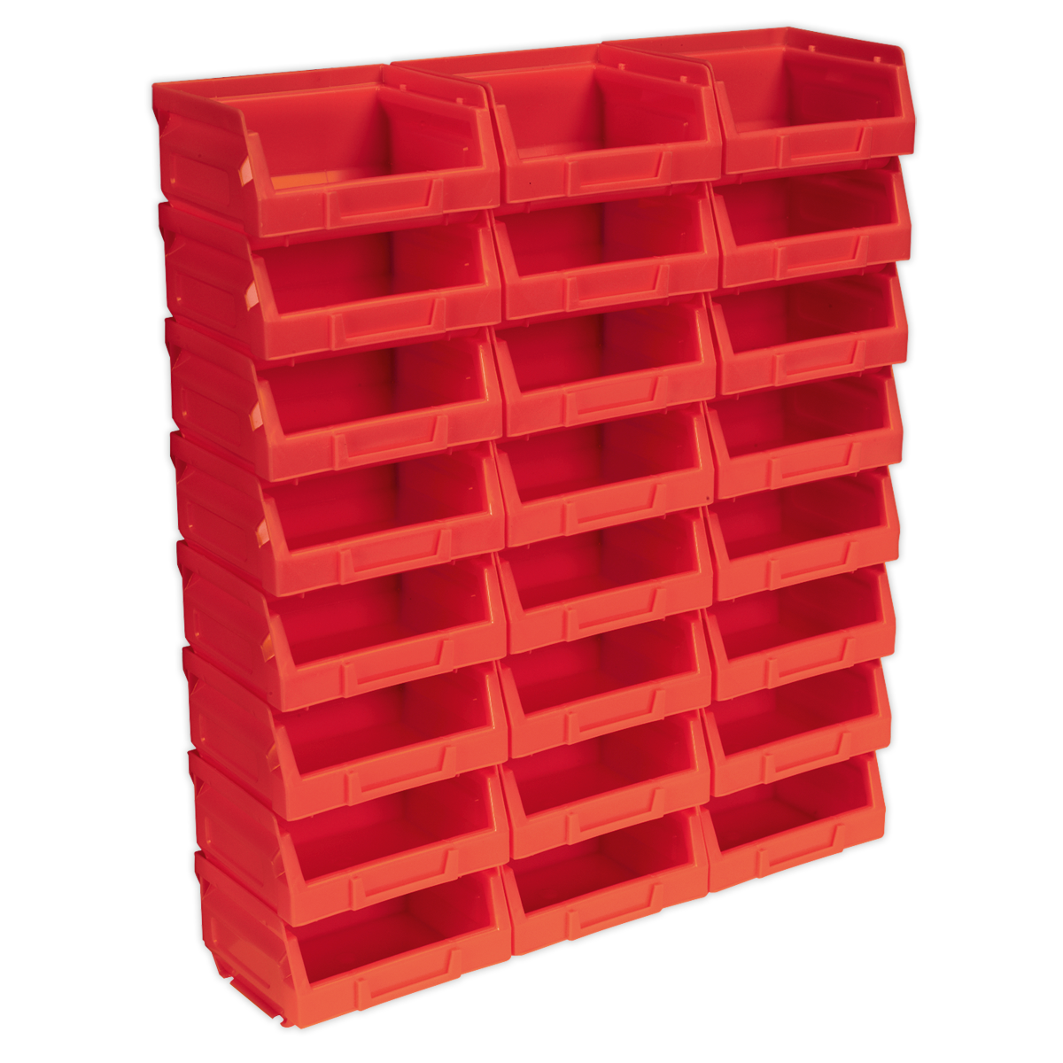 Sealey Plastic Storage Bin 105 x 85 x 55mm, Red - Pack of 24 TPS124R