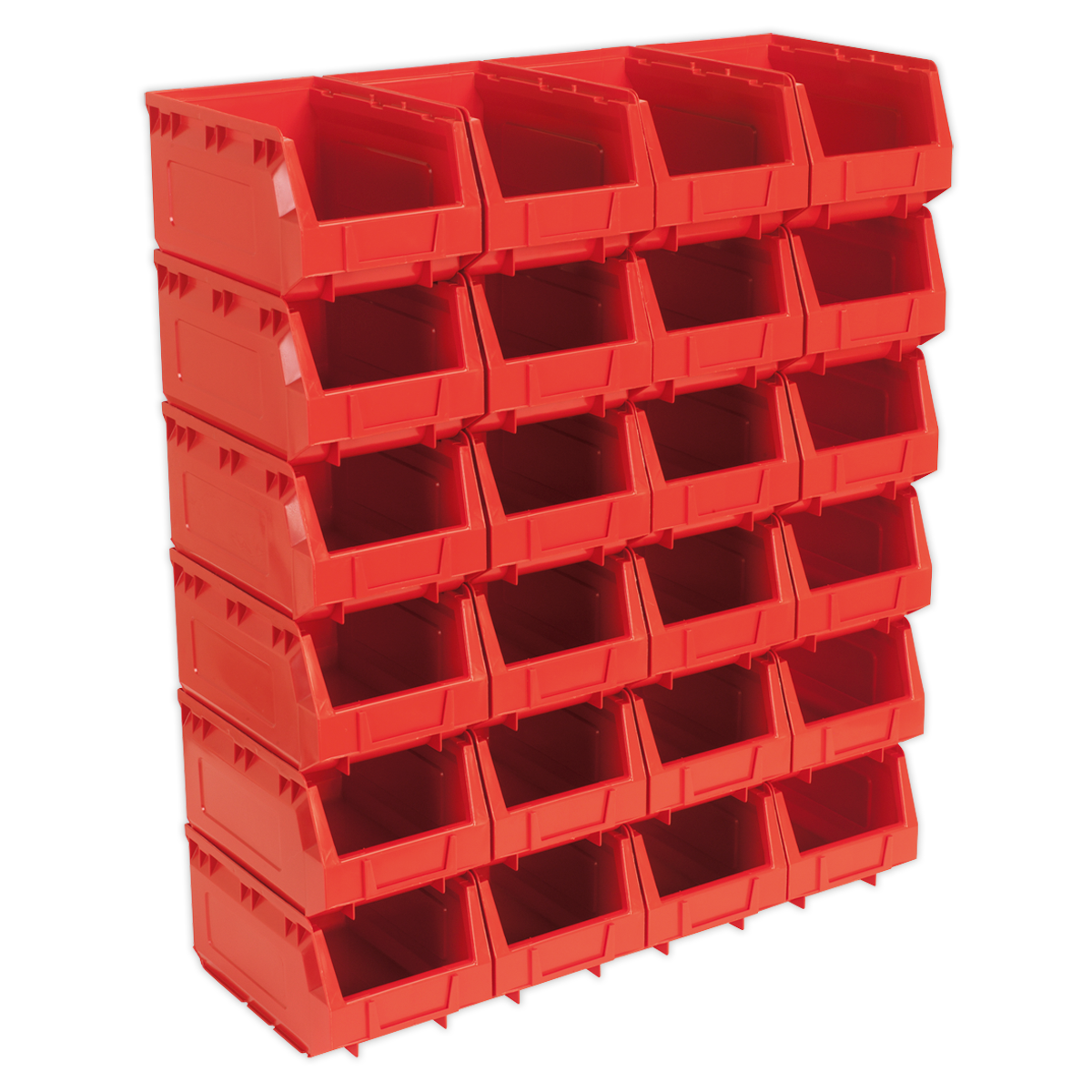 Sealey Plastic Storage Bin 150 x 240 x 130mm, Red - Pack of 24 TPS324R