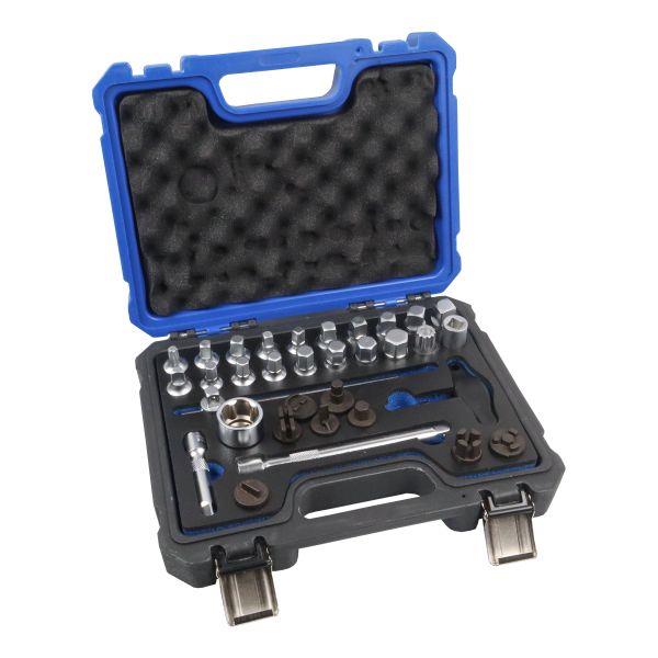US PRO Tools 33pc 3/8" dr Master Oil Drain Plug Key Set 6245