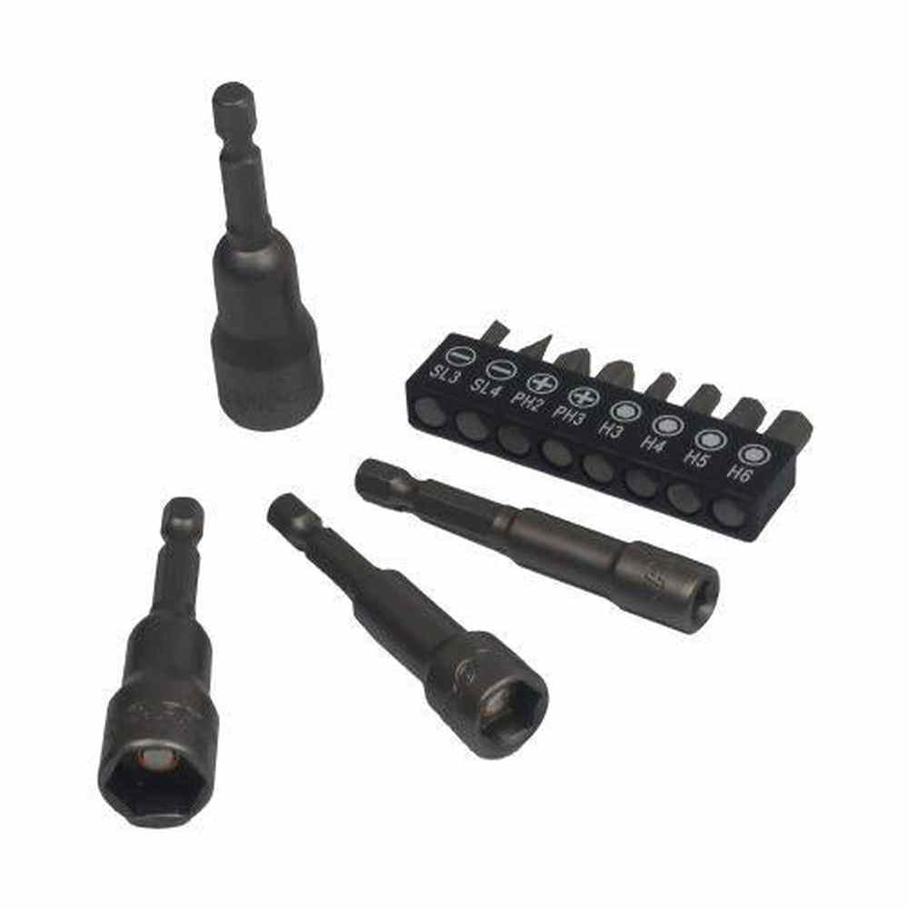 US PRO Tools 15pc 1/4" Hex Dr Magnetic Impact Nut Driver & Bit Set Metric 7169
