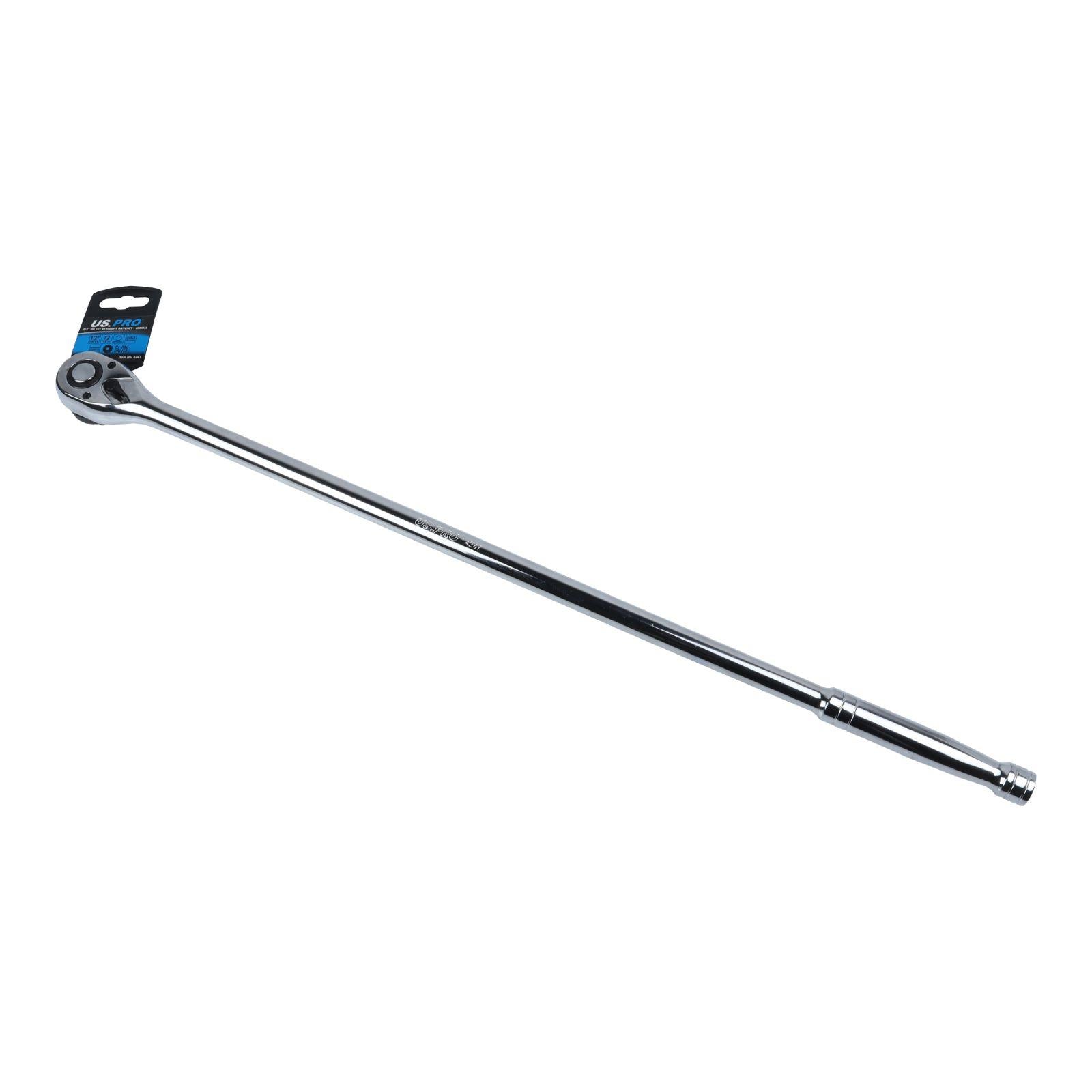 US PRO Tools 1/2" Drive Extra Long 600mm 72T Straight Ratchet 4247