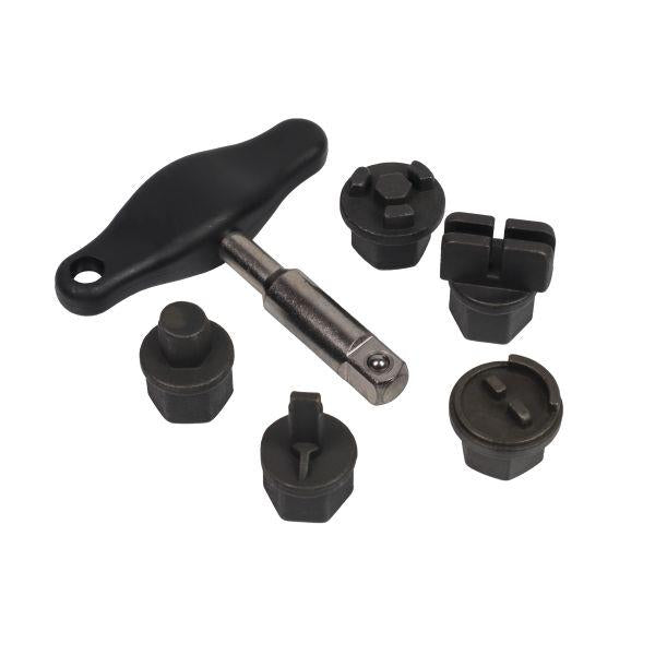US PRO Tools 6pc Plastic Oil Drain Plug Key Set with T-Handle 6238