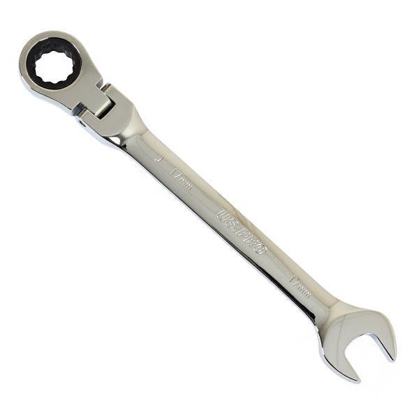 US PRO Tools 17mm Flexible Gear Ratchet Combination Wrench DIN3113 3886