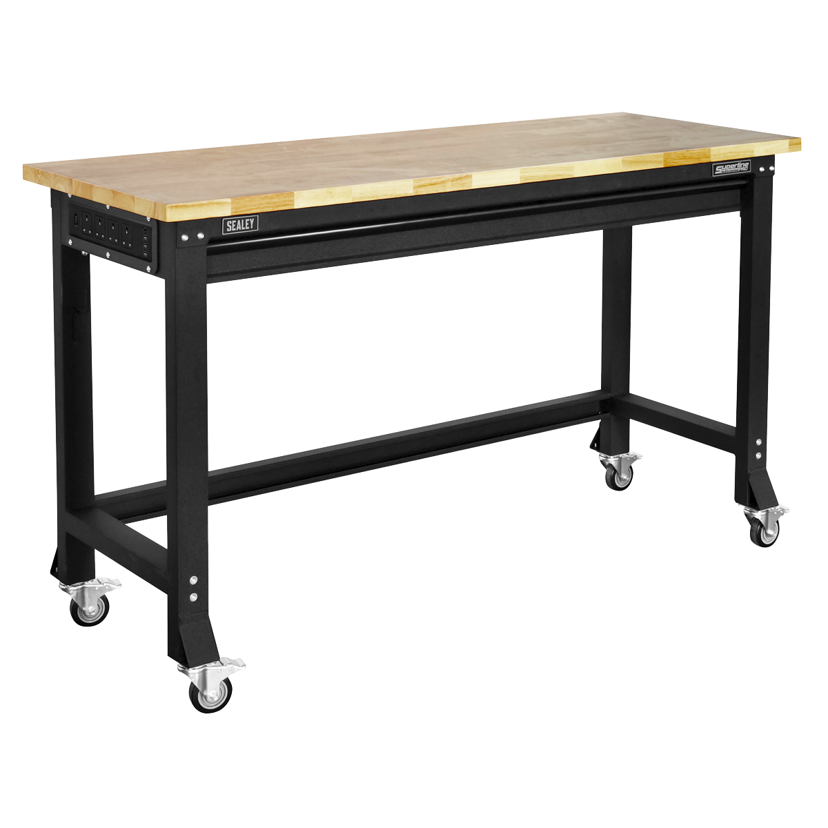 Sealey Superline PRO® Black Edition Heavy-Duty Steel Mobile Workbench with Wooden Worktop 1524mm AP0620M