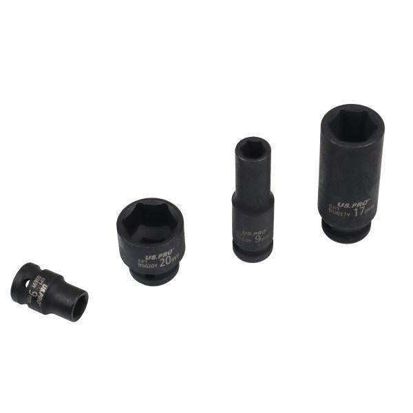 US PRO Tools 32pc 3/8" Dr 6pt Deep & Shallow Impact Socket Set 7-22mm 7595