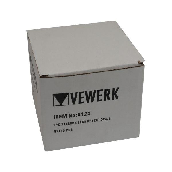 VEWERK 115Mm Clean & Strip Discs 22.2Mm Bore - Pack of 5 8122