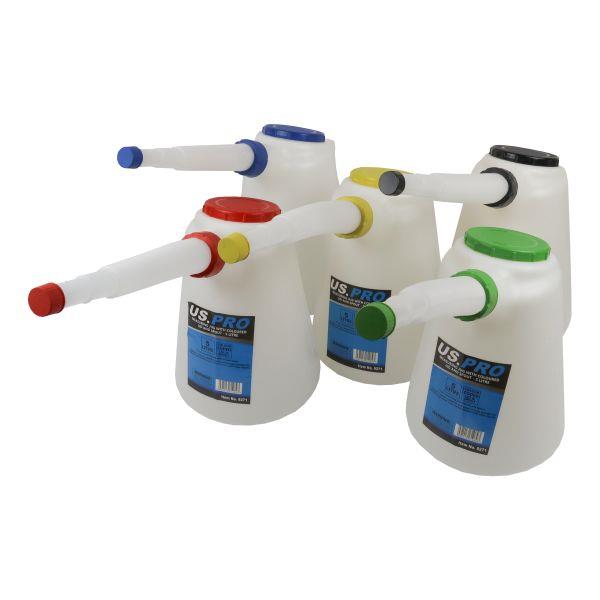 US PRO Tools 5PC measuring Jugs With Coloured Lids And Spouts - 5 Litre 9271