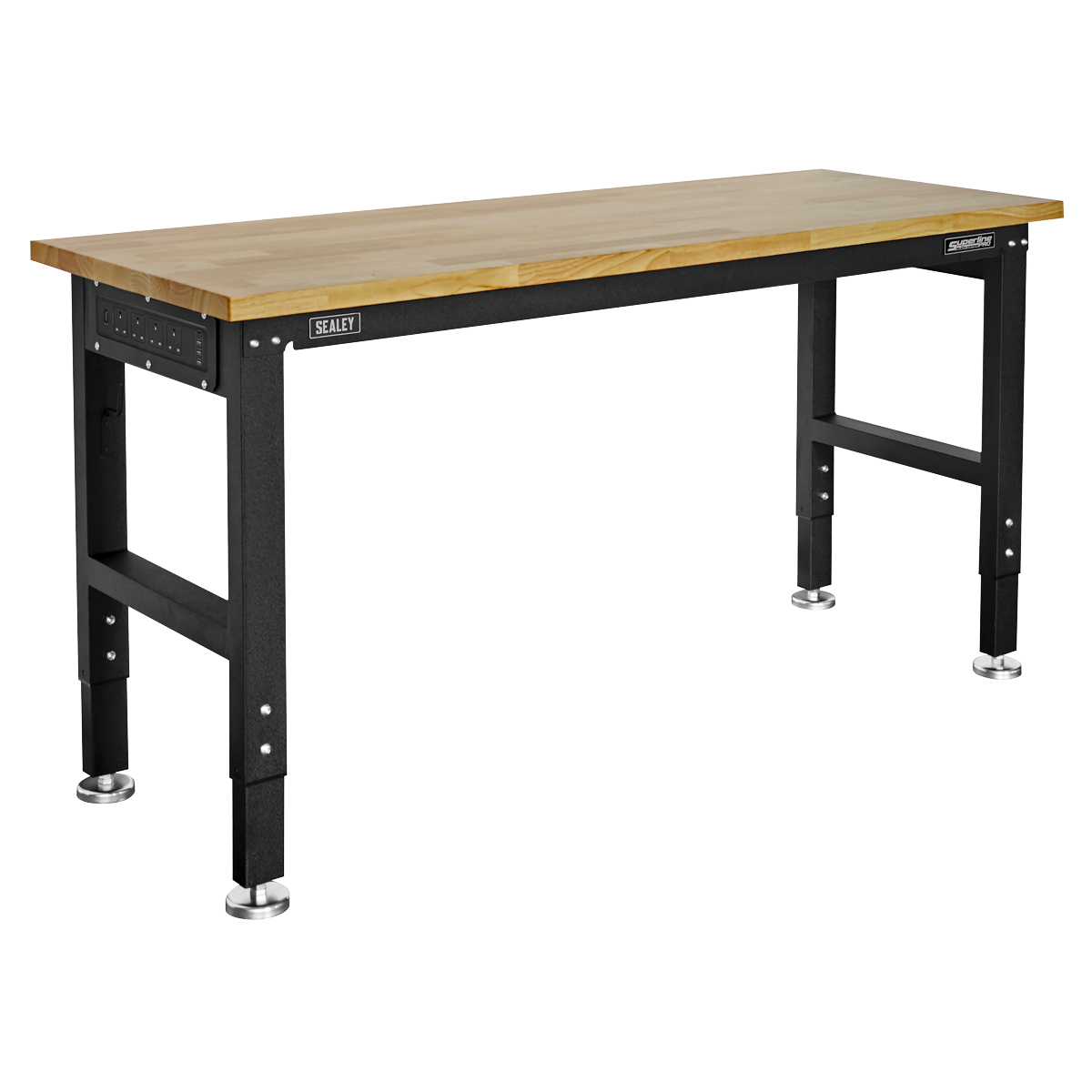 Sealey Superline PRO® Black Edition Heavy-Duty Steel Adjustable Workbench with Wooden Worktop 1524mm AP0617