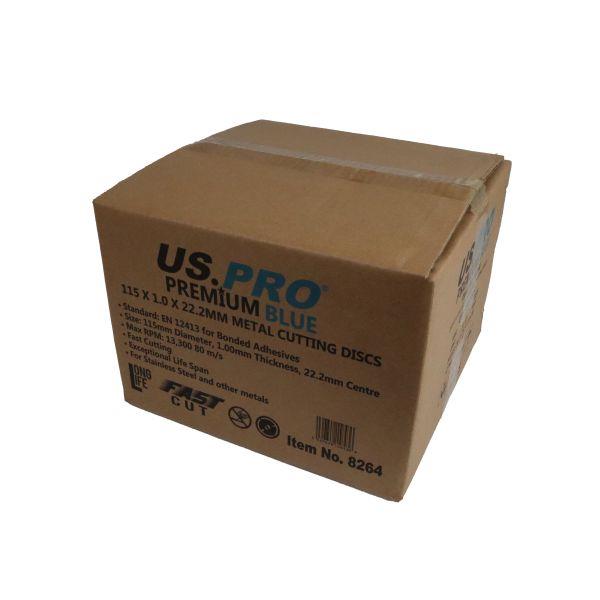 US PRO Premium Blue 115 X 1.0 X 22.2MM Metal Cutting Discs - Box 400 - 8264