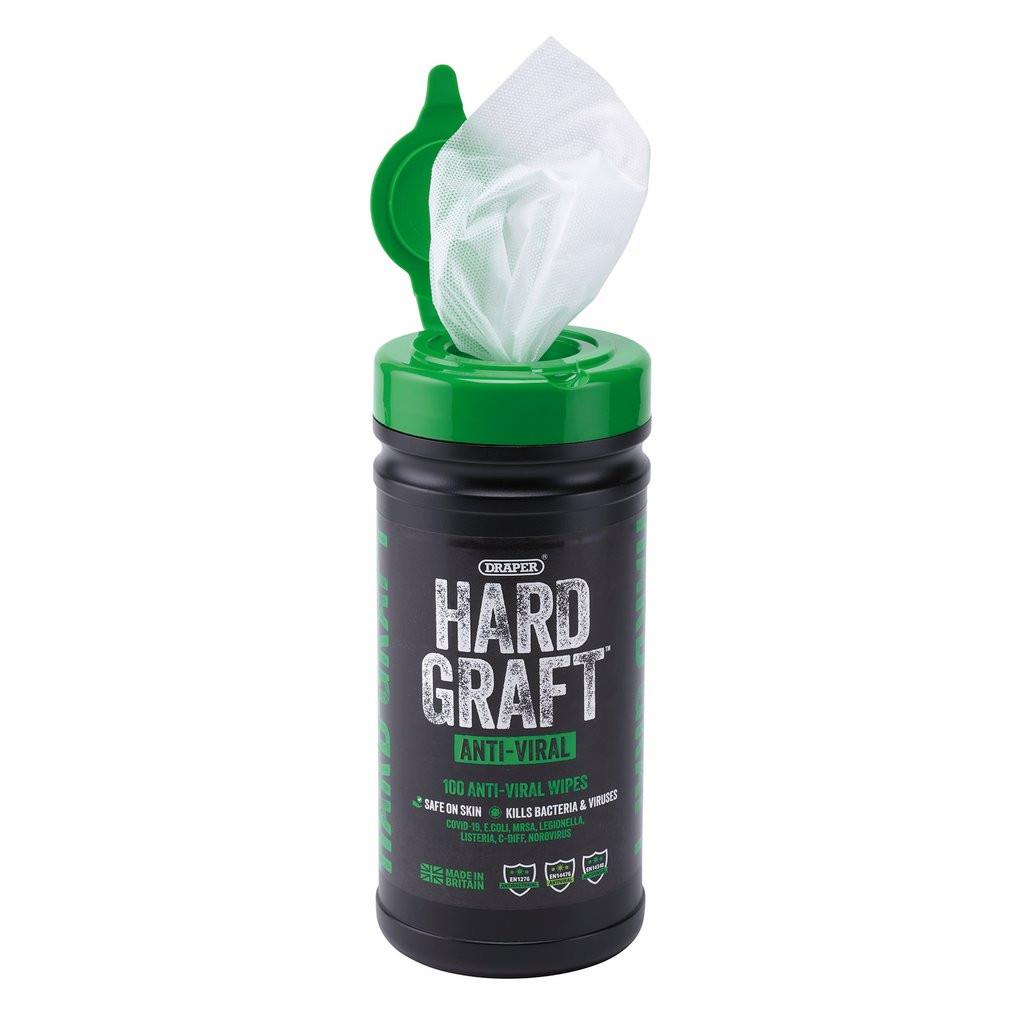 Draper Hard Graft Anti-Viral Wipes Tub of 100 12437