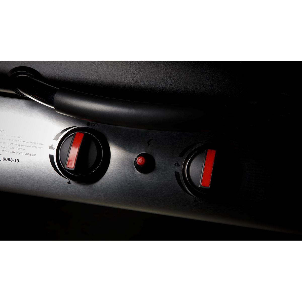 Dellonda 4 Burner Gas BBQ Grill, Ignition, Thermometer, Black/Stainless Steel DG15 - Tools 2U Direct SW