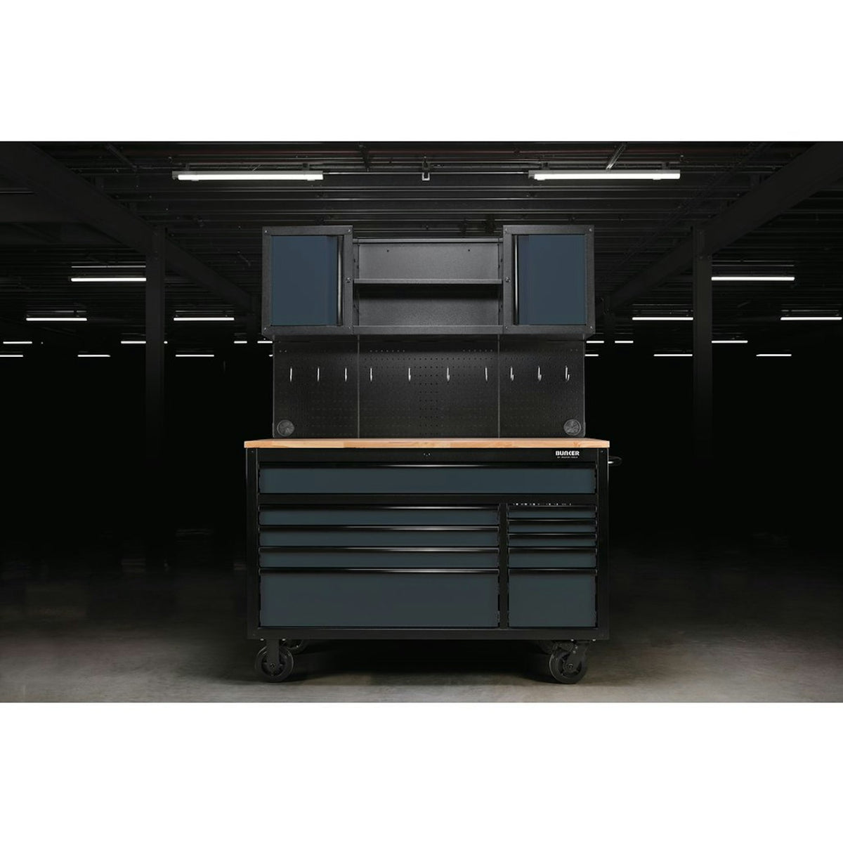BUNKER 10 Drawer Roller Workstation with Workbench, 56", Grey 27267 - image 15