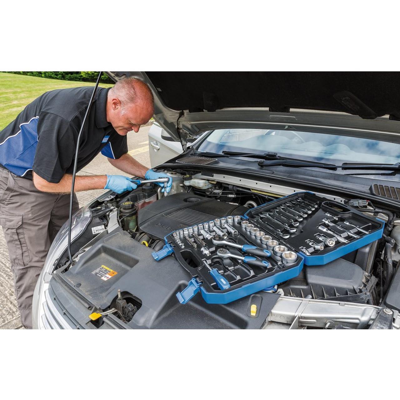 Draper Tools 1/4" 3/8" 1/2" Drive Ratchet Socket & Wrench Spanner Set Kit 16364 - Tools 2U Direct SW