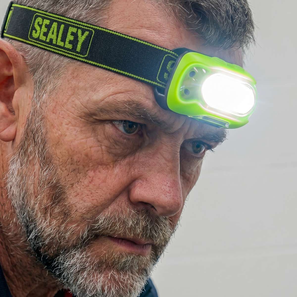 Sealey Rechargeable Head Torch with Auto-Sensor 8W COB LED - Green HT08RG