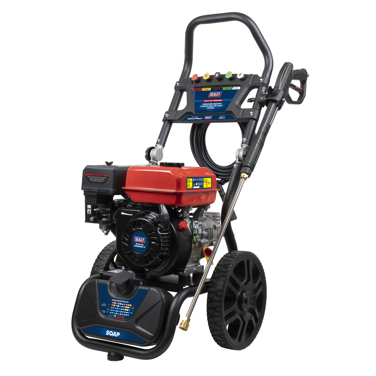 Sealey Pressure Washer 220bar 570L/hr 5.8hp - Petrol PWM2500