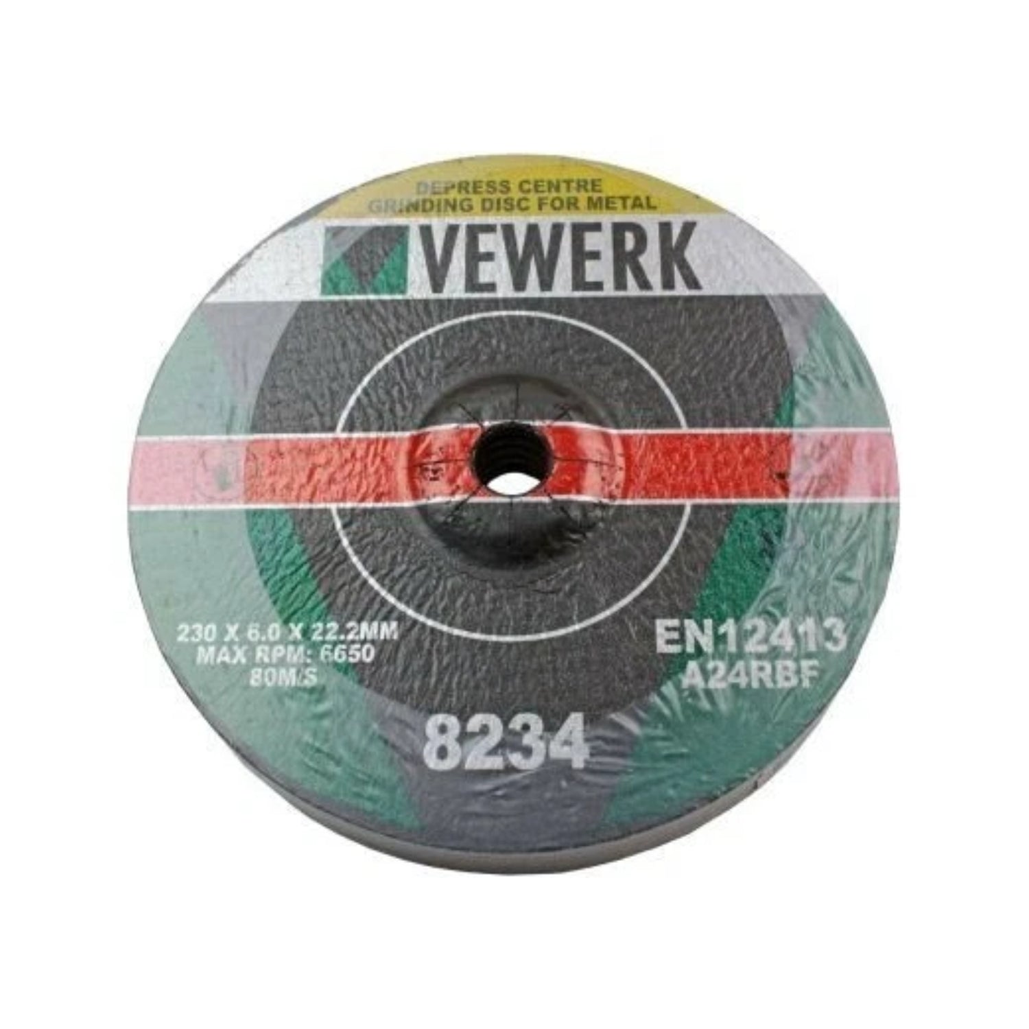VEWERK Pack of 5 Depressed Centre Grinding Discs 230 x 6 x 22.2mm 8234