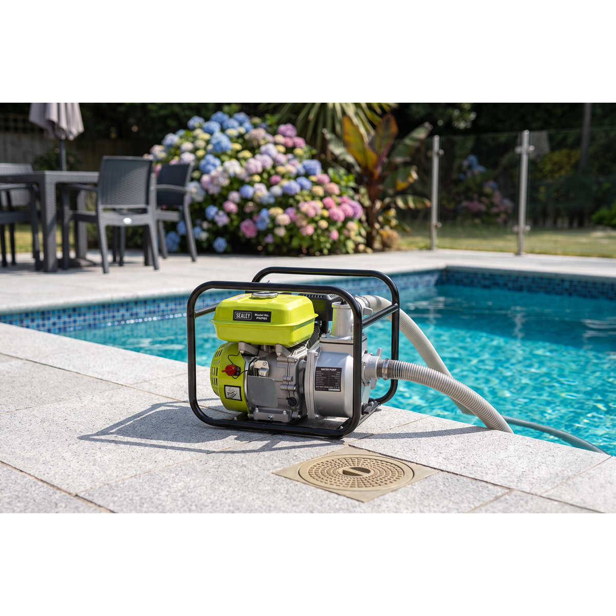 Sealey Petrol Powered Water Pump 80mm 6.15hp 4-Stroke Engine PWP80