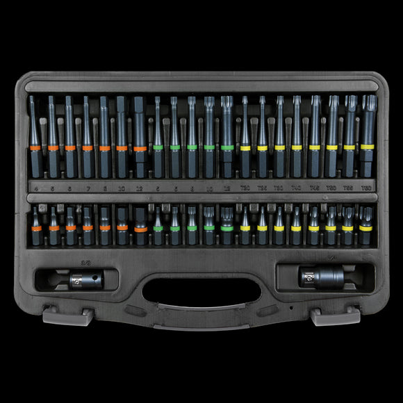 Sealey Premier Impact TRX-Star/Hex/Spline Bit Set 3/8" & 1/2"Sq Drive 42pc AK21901