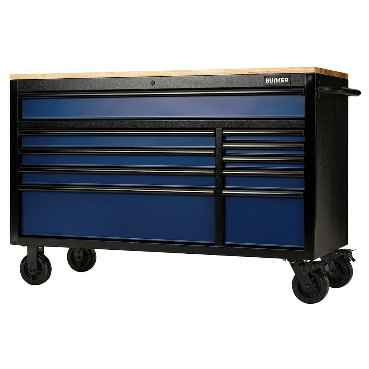 BUNKER 10 Drawer Workbench Roller Tool Cabinet, 56", Blue 27223 - image 1