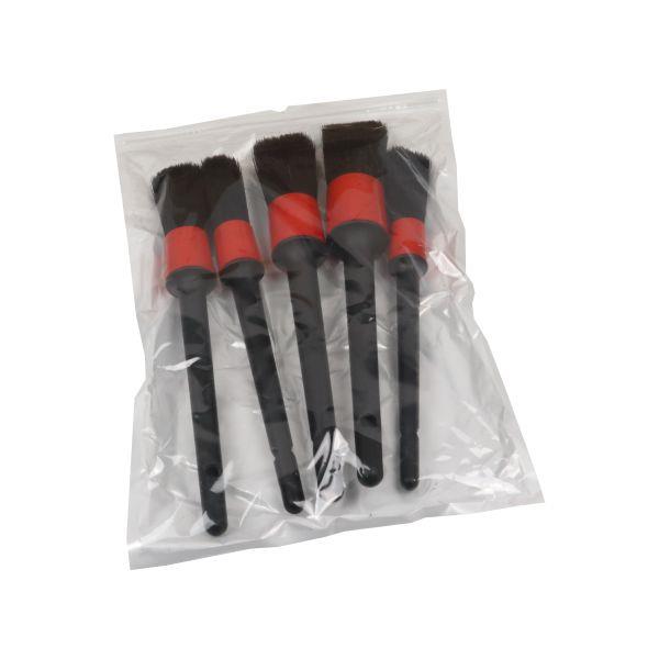 US PRO Tools 5pc Vehicle Detailing Brush Set Soft Bristle Interior Exterior 7235