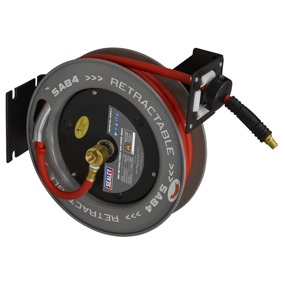 Sealey 8m Retractable Rubber Air Hose with Steel Reel 10mm ID SA84