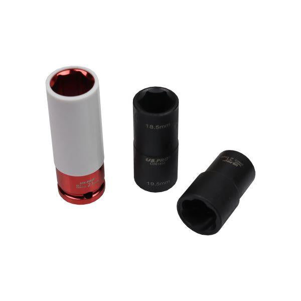 US PRO Tools 10PC 1/2" DR Damaged Wheel Nut Remover Kit & Alloy Wheel Sockets 7573