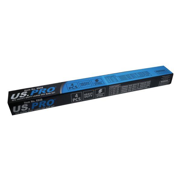 US PRO Tools 4pc Heavy Duty Large Pry Bar Set 24" 36" EN9 Steel 6948