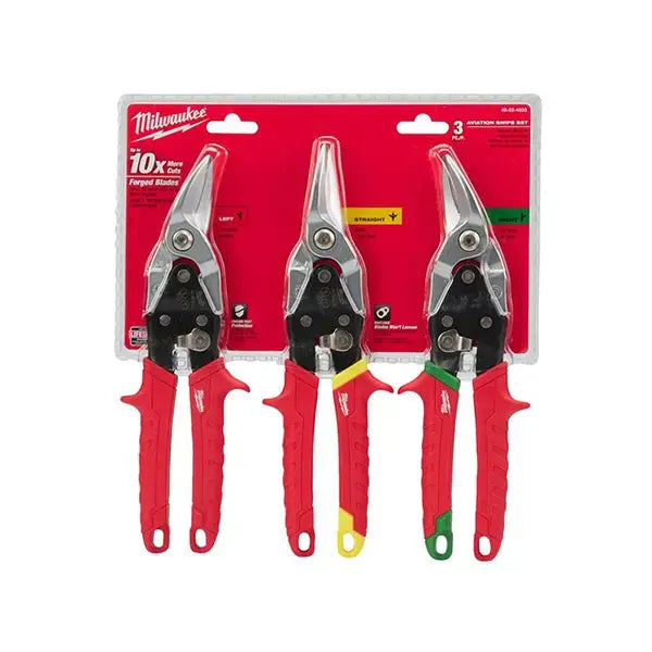 Milwaukee 3 Piece Aviation Metal Snips Set 4932499020
