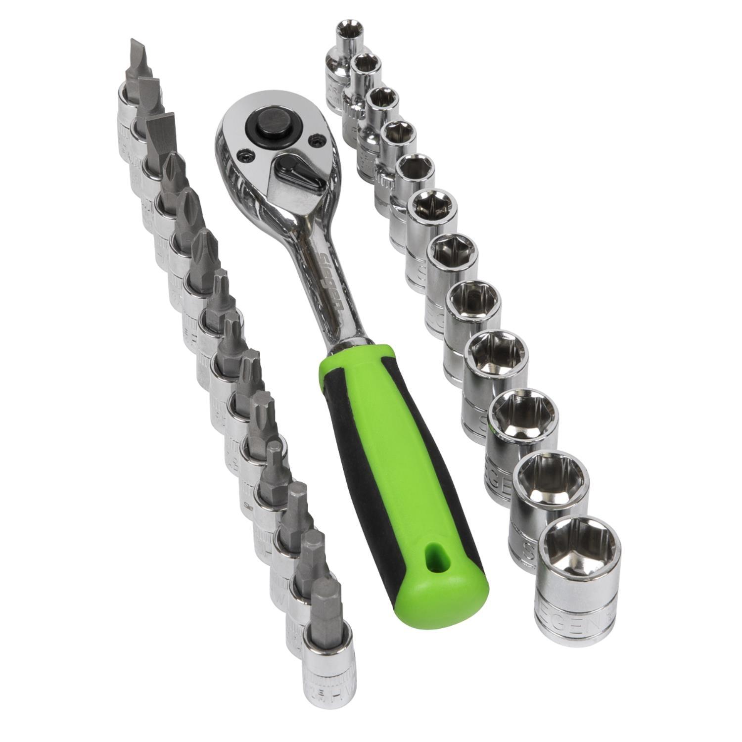 Siegen by Sealey 1/4" Drive Socket & Socket Bit Set 27pc 6pt Metric S01241 - Tools 2U Direct SW