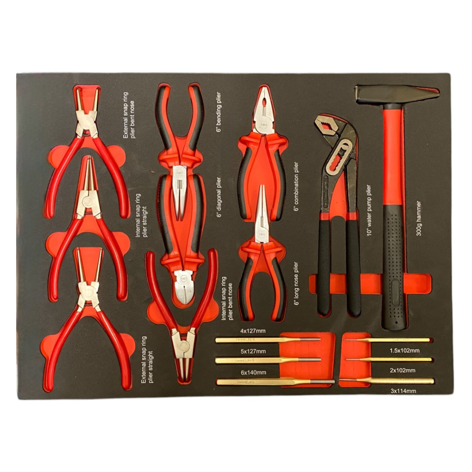 BRUNEL Tool 7 Drawer Caster Mounted Roller Tool Chest Cabinet with 6 Fully Stocked Drawers - 249 Pieces - Red