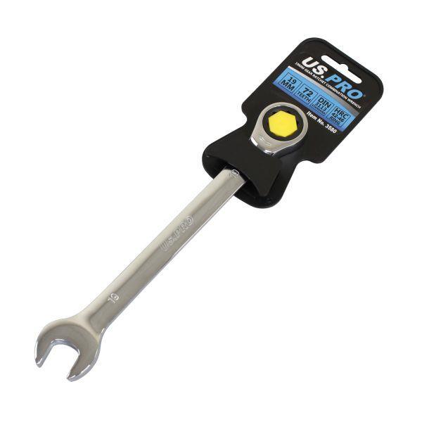 US PRO Tools 19mm Ratchet Spanner Wrench 72 Teeth Open & Ring End Wrench 3580 - Tools 2U Direct SW