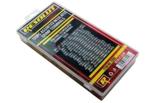 Resolut 120PC Assorted Insulated Crimp Terminals 2980 - Tools 2U Direct SW