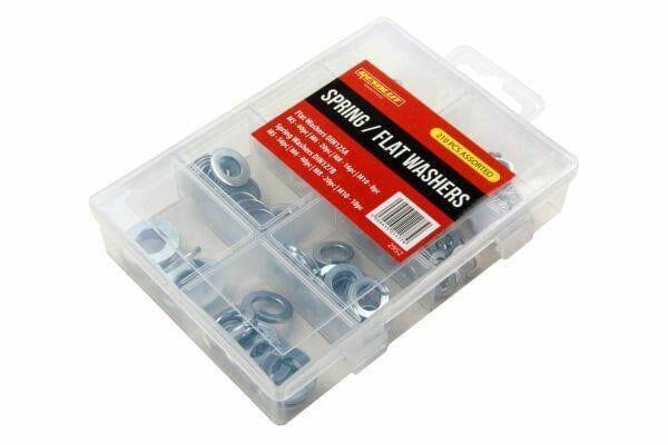 Resolut 210 Piece Assorted Spring & Flat Steel Washers 2952 - Tools 2U Direct SW