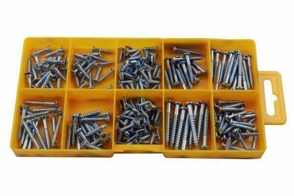 Resolut 215 Piece Assorted Woodscrews - CSK Pozi & Round Head 2899 - Tools 2U Direct SW
