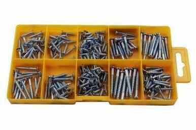 Resolut 215 Piece Assorted Woodscrews - CSK Pozi & Round Head 2899 - Tools 2U Direct SW