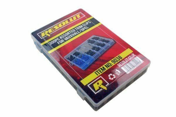 Resolut 300 piece assorted trim clips set for Vauxhall Opel in plastic storage case