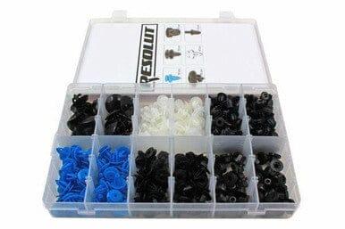 Assorted car trim clips set in plastic organizer, 300 piece Vauxhall Opel fasteners