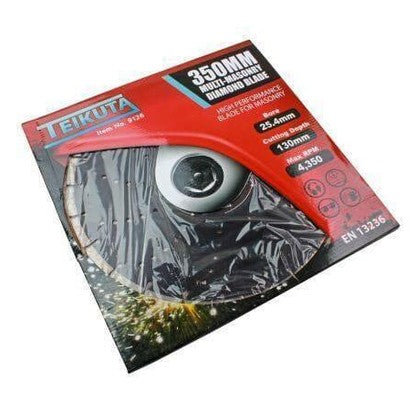TEIKUTA 350 X 10 X 25.4MM Segmented Multi-Masonry Diamond Cutting Blade 9126 - Tools 2U Direct SW