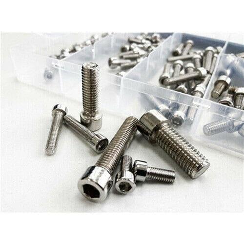 Toolzone 106 Piece Assorted Stainless Steel Socket Screws Metric Hex Cap Bolts HW207 - Tools 2U Direct SW