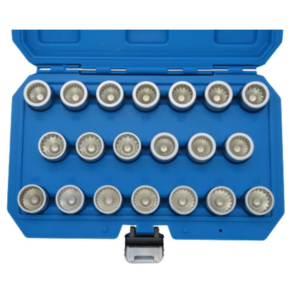 Toolzone Elite 20pc Locking Wheelnut Key Socket Set Porsche Type AU354 - Tools 2U Direct SW