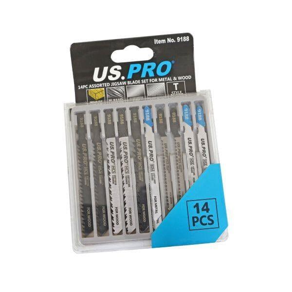 US PRO 14PC Assorted Jigsaw Blade Set For Metal & Wood 9188 - Tools 2U Direct SW