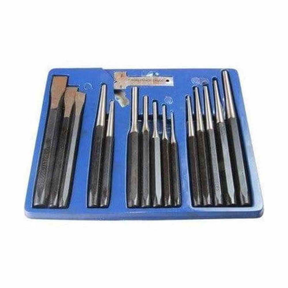 US PRO 16pc Punch & Chisel Set Cold Chisels Center Punch PIN Punch Taper Punch 2071 - Tools 2U Direct SW
