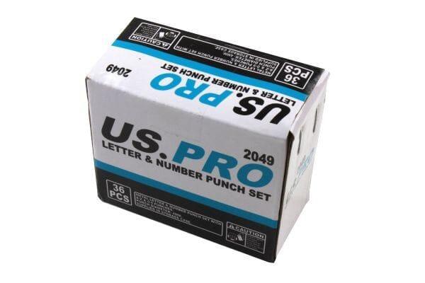 US PRO 36pc 4mm Large Letter And Number Punch / Metal Stamp Security Set 2049 - Tools 2U Direct SW