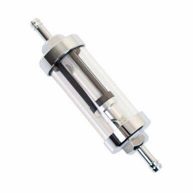 US PRO 6MM 1/4" Chrome Universal Inline Reusable Fuel Filter 6886 - Tools 2U Direct SW