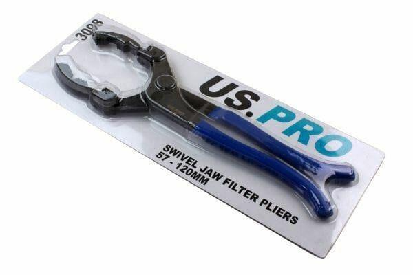 US PRO Swivel Jaw Filter Pliers 57-120MM 3098 - Tools 2U Direct SW