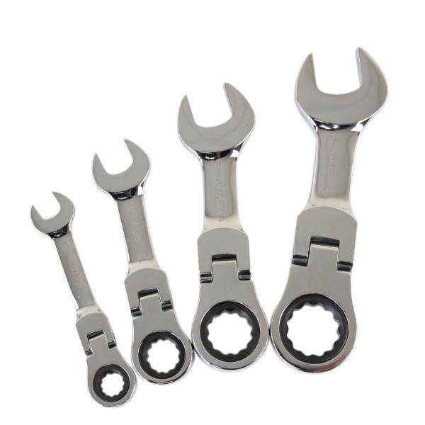 US PRO Tools 12pc Metric Stubby Flexi Ring Gear Ratchet Spanner Wrench Set 8-19mm 3476 - Tools 2U Direct SW